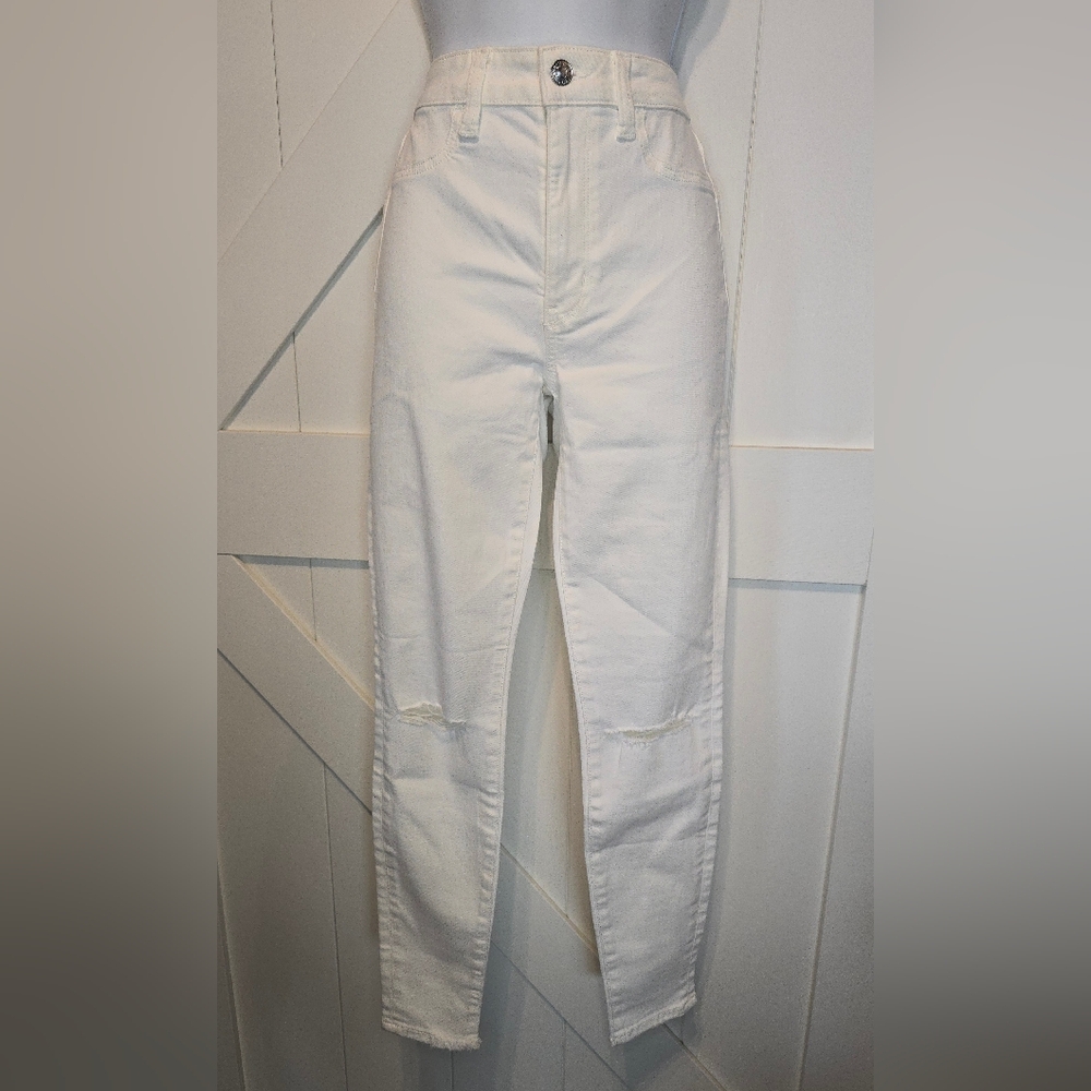 American Eagle Outfitters Jeans White Skinny Size 2 Regular Women's Teen Denim